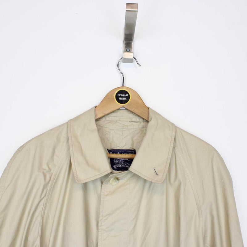 Vintage 90s Burberry Beige Single Breasted Belted Trench Coat