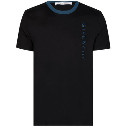 Givenchy Paris Black and Blue Text Spellout Short Sleeve T-Shirt