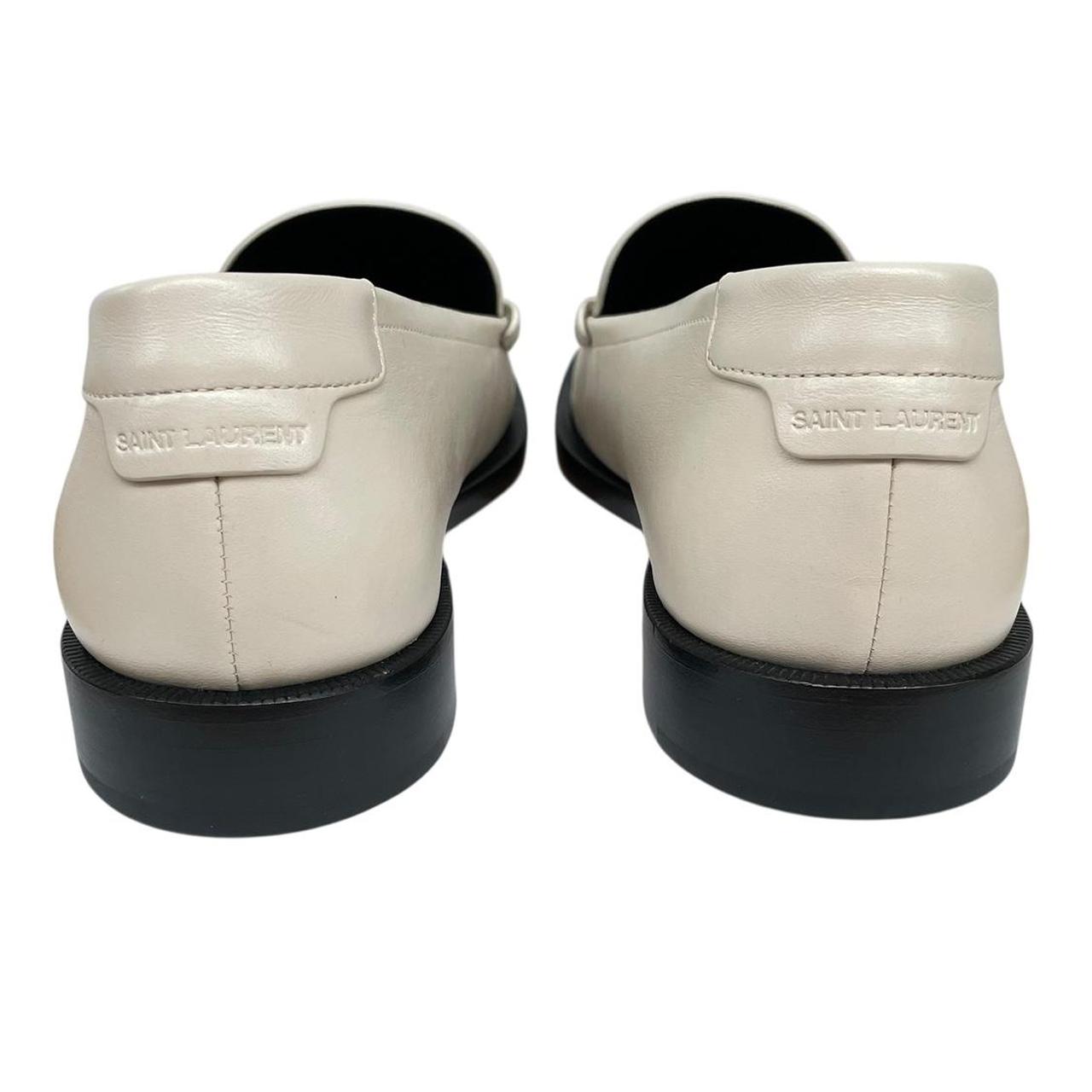 Saint Laurent Pearl Belfagor Leather Penny Moccasin Loafers