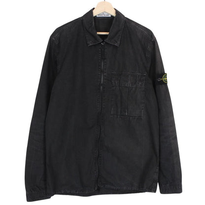 Stone Island AW 2019 Black Full Zip Cotton Overshirt Jacket