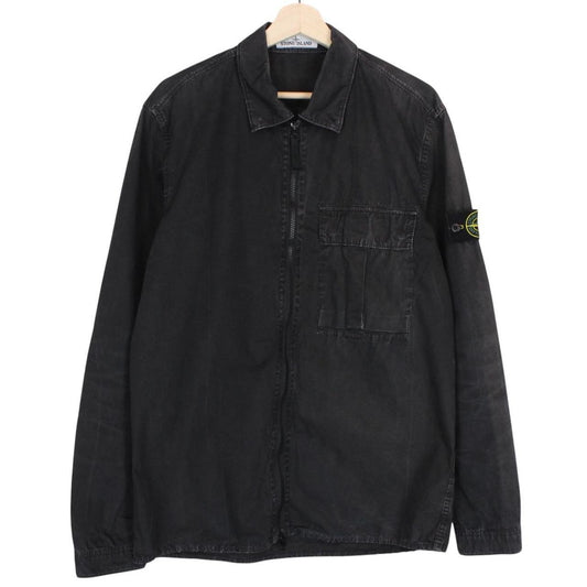 Stone Island AW 2019 Black Full Zip Cotton Overshirt Jacket