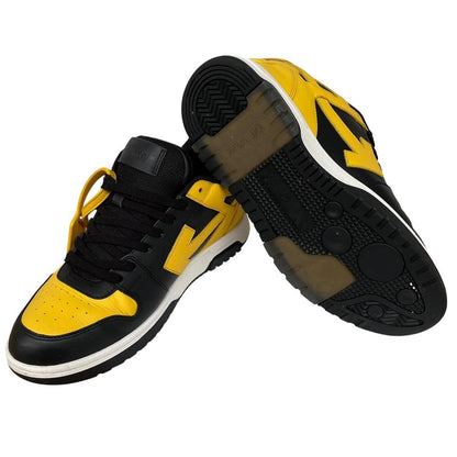 Off White Yellow and Black Out Of Office Leather Low Top Trainers