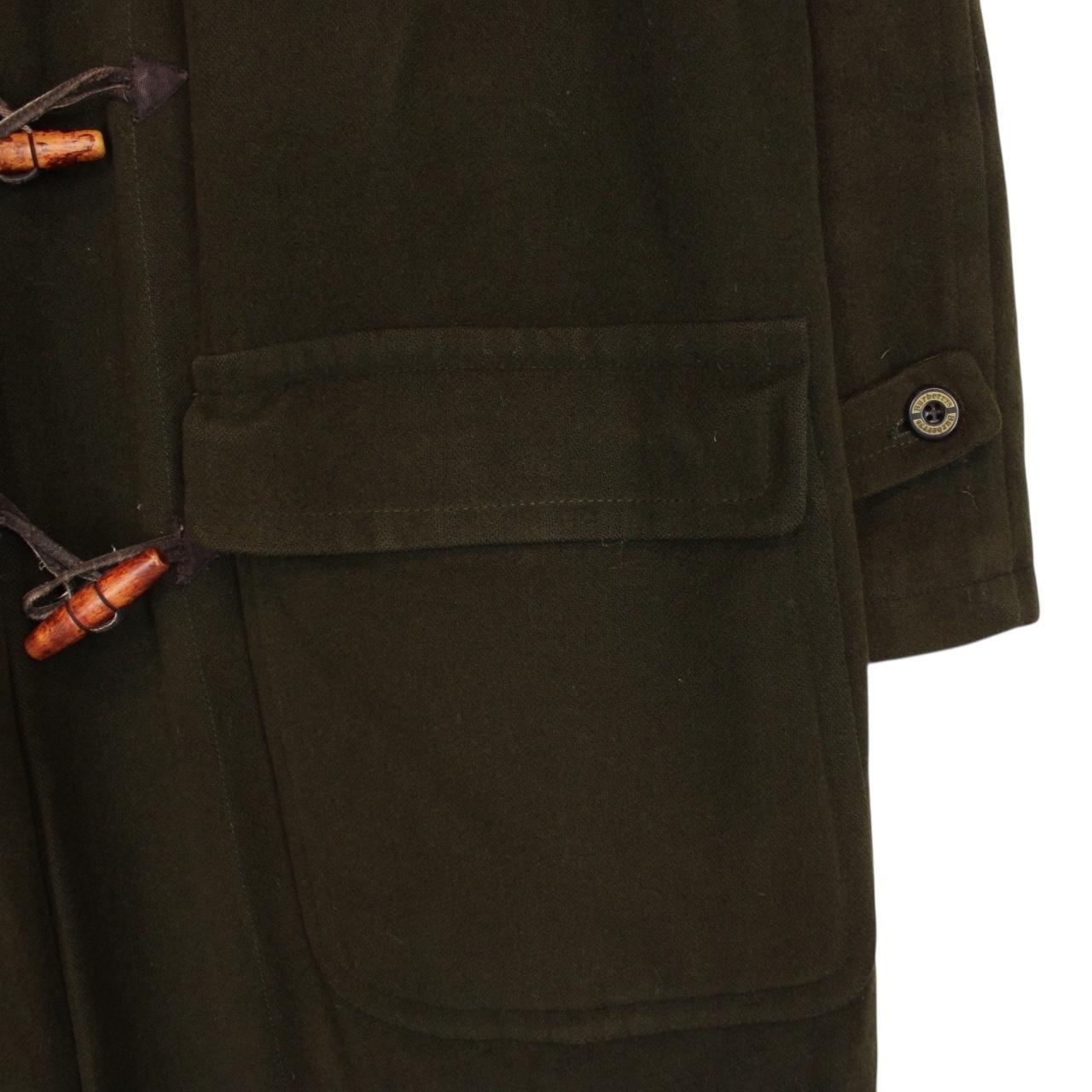 Vintage 80s Burberry Khaki Green Nova Check Wool Duffle Coat