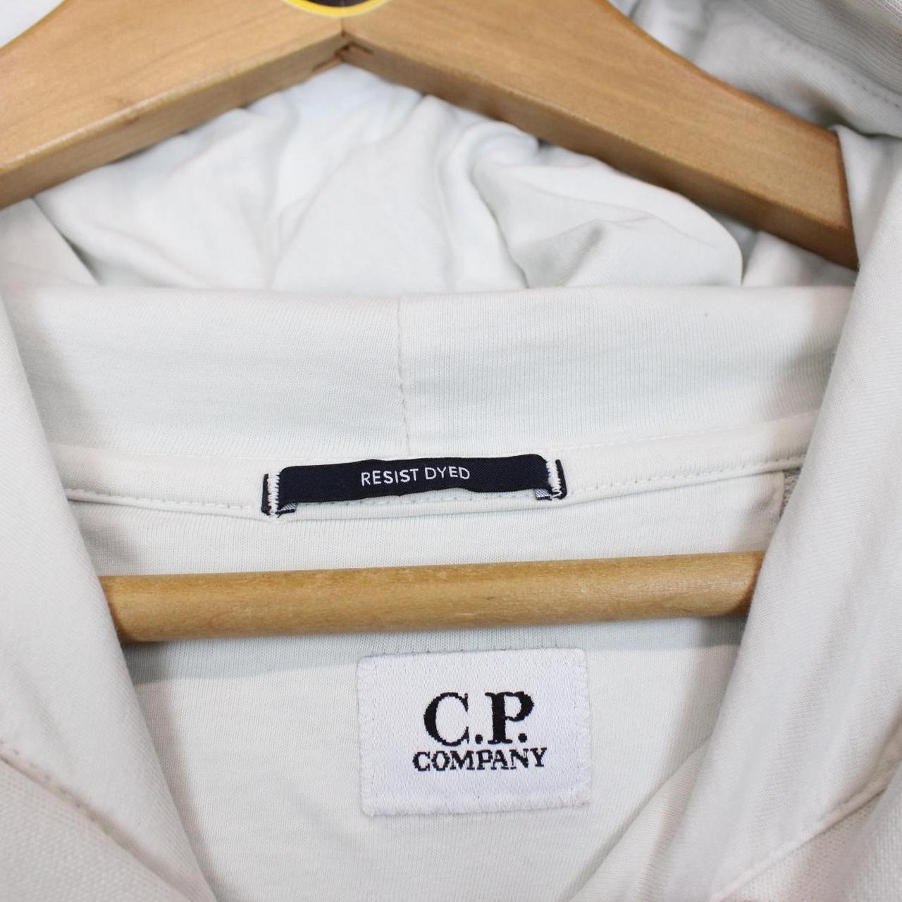 CP Company Pale Blue Resist Dyed Cotton Lens Hoodie Jumper