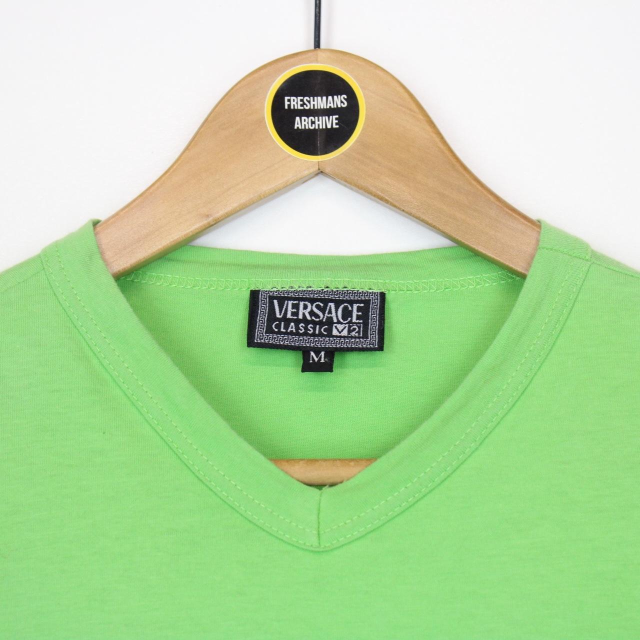 Vintage 90s Versace Classic Green Short Sleeve Cotton T-Shirt