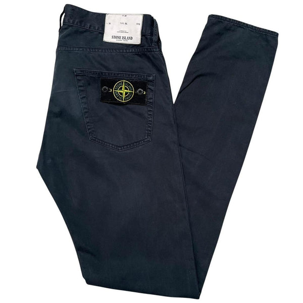 Stone Island SS 2017 Black Slim Fit Cotton Trousers