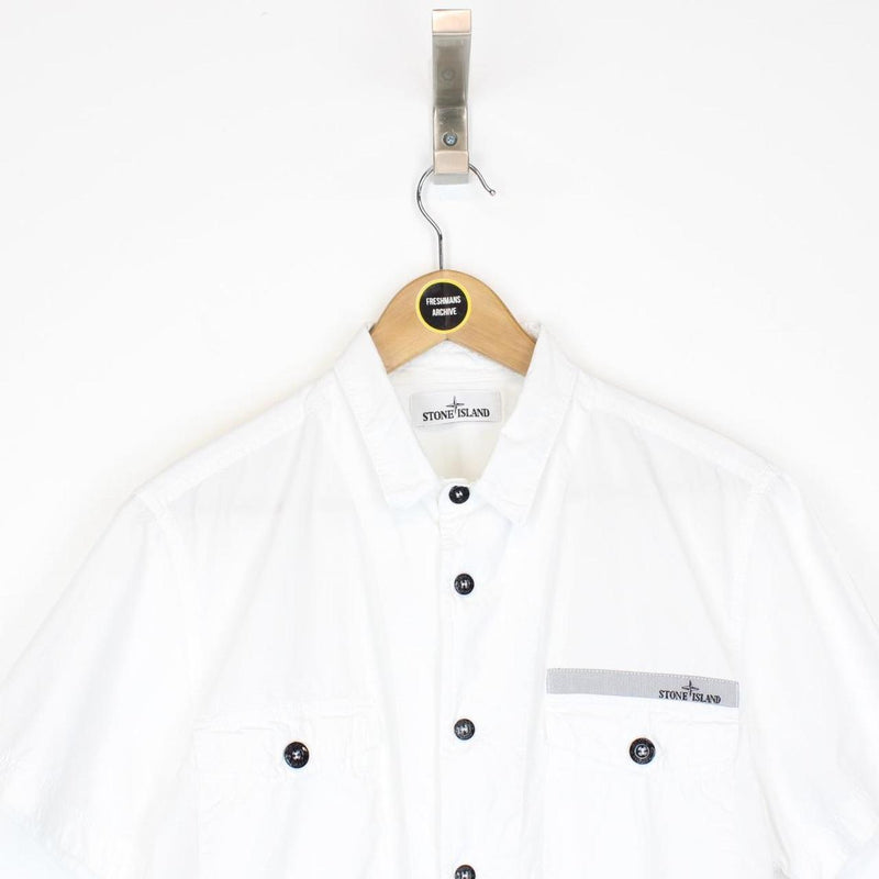 Stone Island SS 2015 White Short Sleeve Cotton Shirt