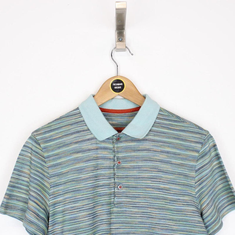 Missoni Multicoloured Striped Short Sleeve Cotton Polo Shirt