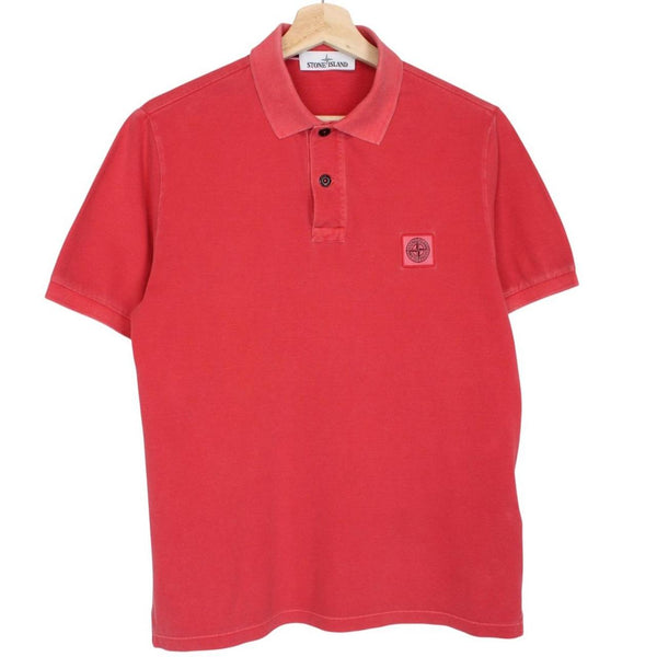 Stone Island SS 2015 Red Short Sleeve Compass Cotton Polo Shirt