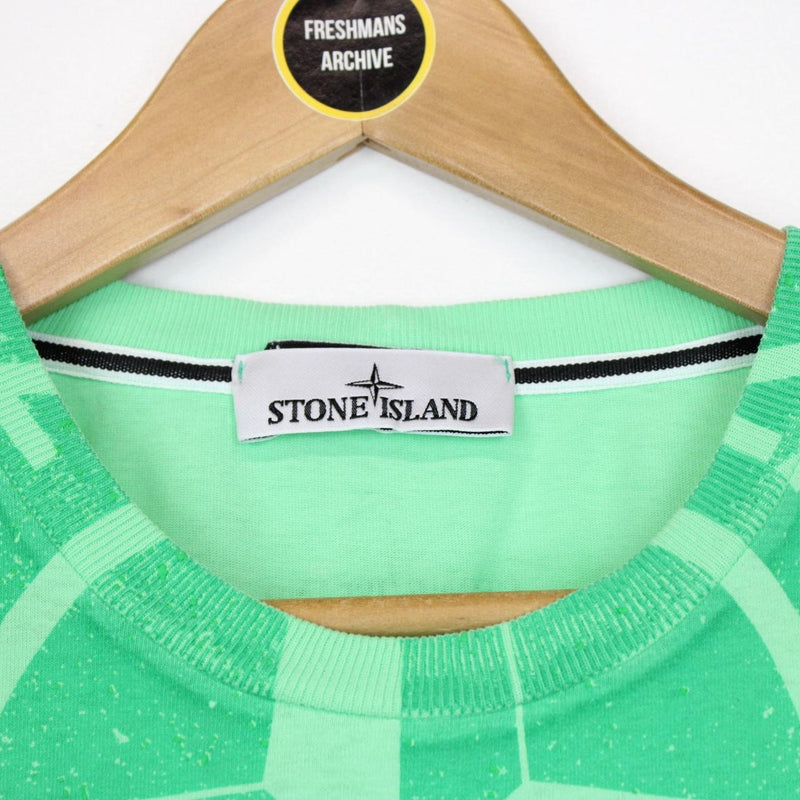 Stone Island AW 2022 Green Short Sleeve Logo Print T-Shirt