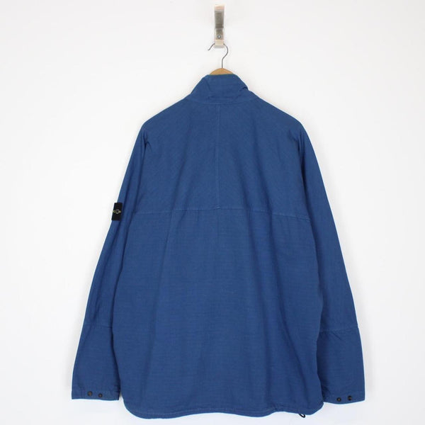 Stone Island AW 2020 Blue 1/4 Zip Ripstop Smock Overshirt Jacket