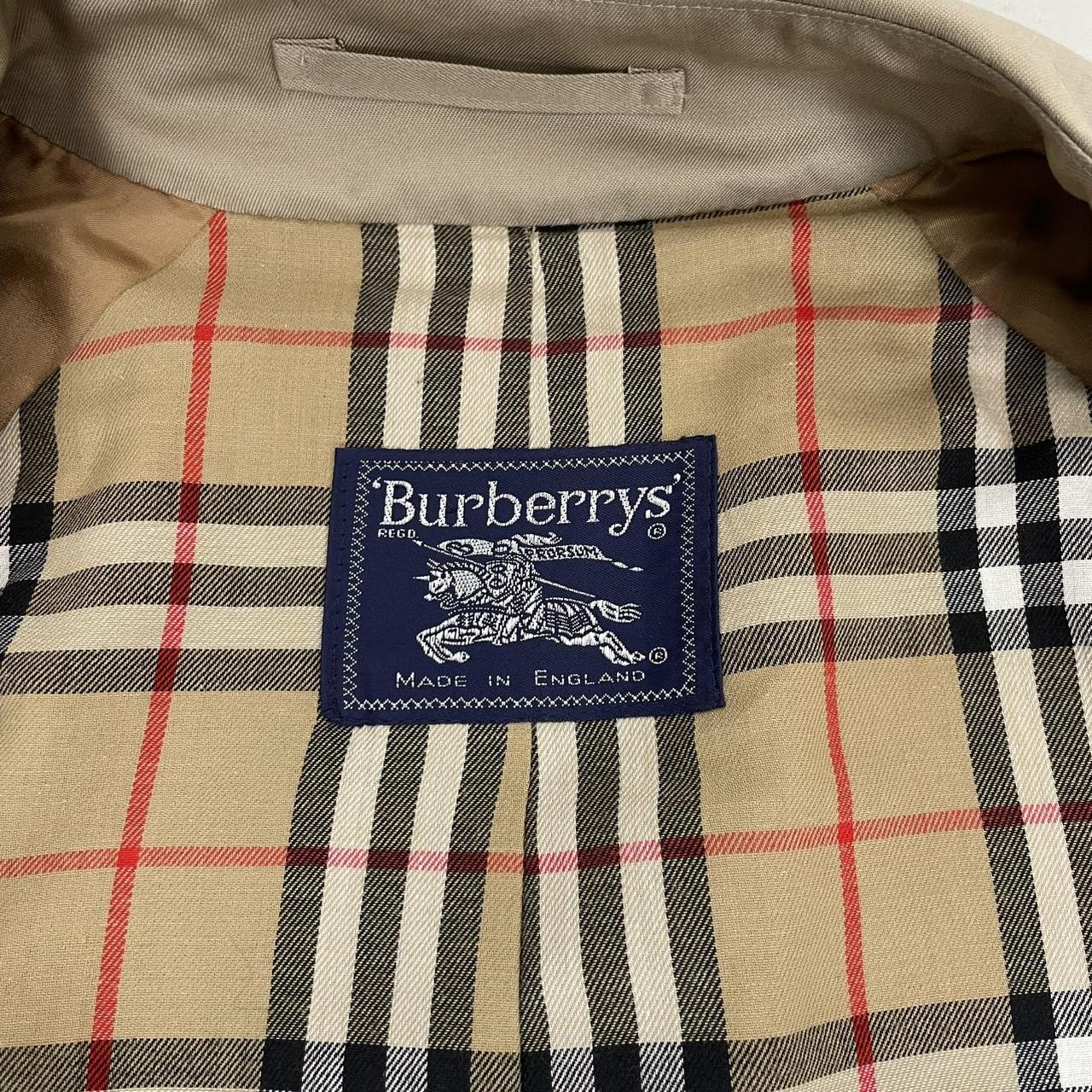 Vintage 90s Burberry Tan Brown Nova Check Double Breasted Belted Trench Coat