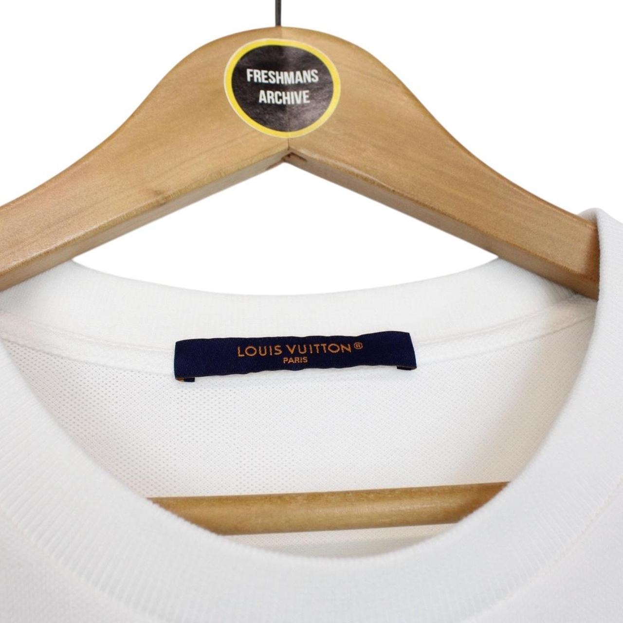 Louis Vuitton White Damier Print Pocket Short Sleeve Cotton T-Shirt