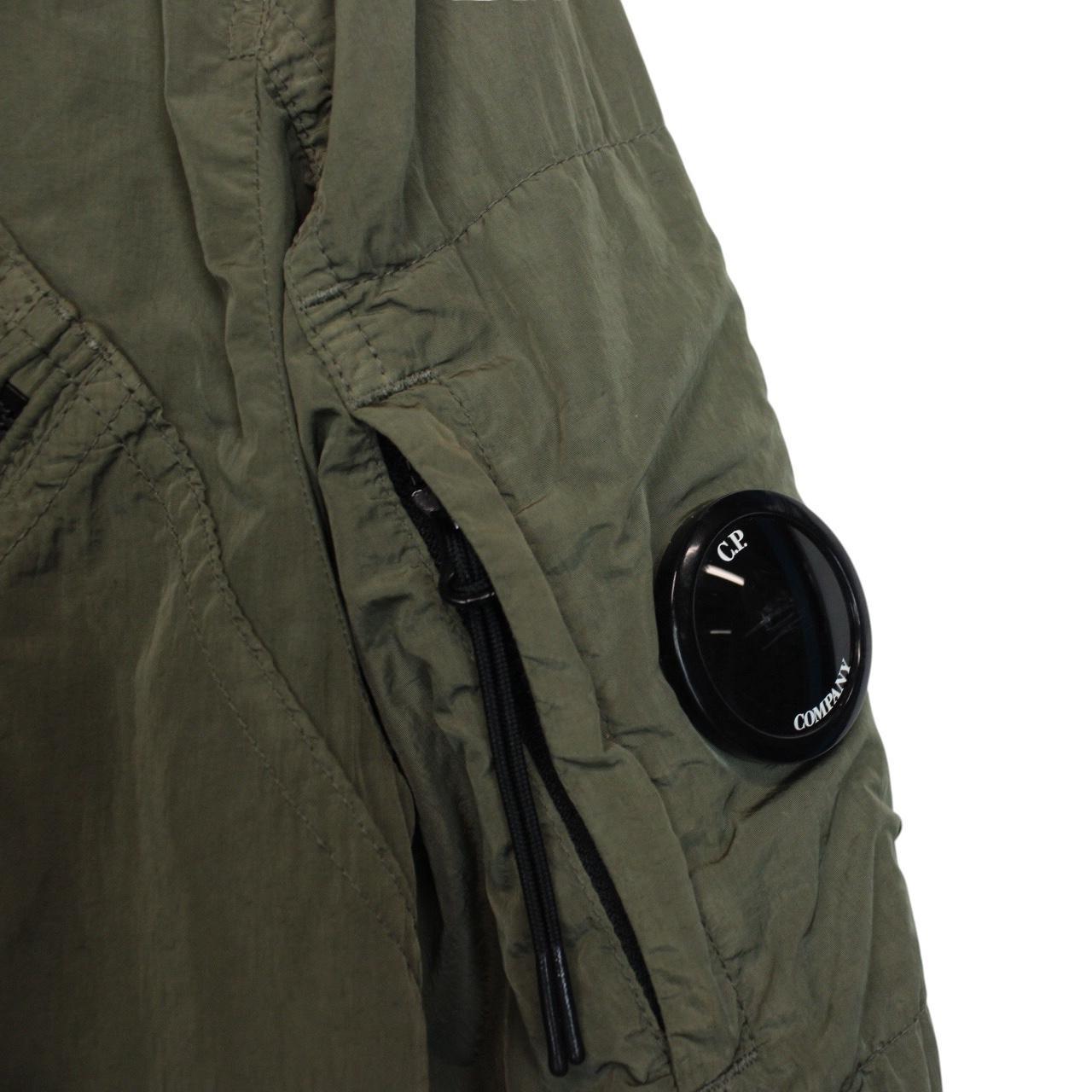 CP Company Khaki Green Chrome Nylon Garment Dyed Lens Overshirt Jacket