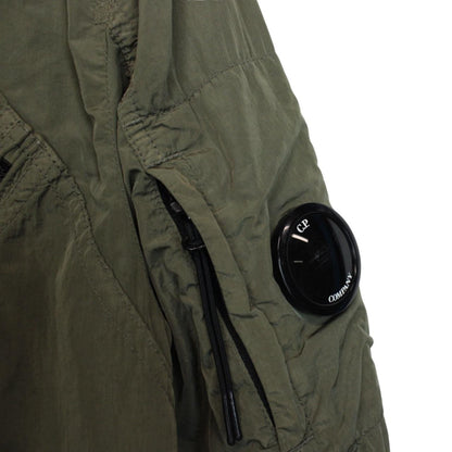 CP Company Khaki Green Chrome Nylon Garment Dyed Lens Overshirt Jacket