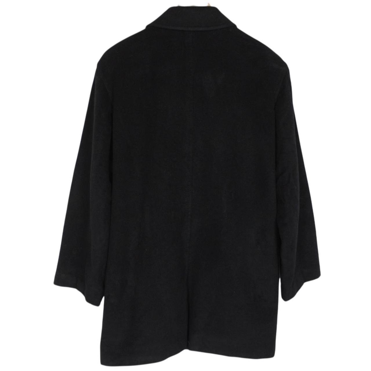 Vintage Aquascutum Black Cashmere Wool Blend Double Breasted Coat