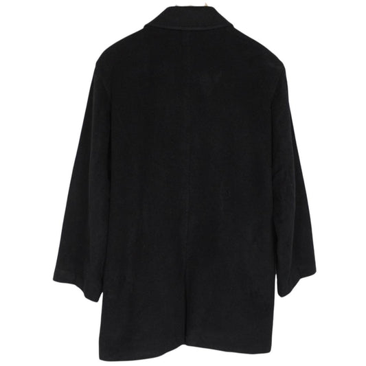 Vintage Aquascutum Black Cashmere Wool Blend Double Breasted Coat