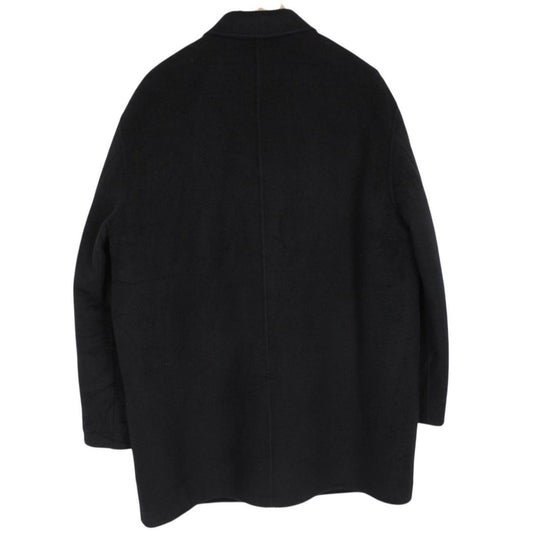 Vintage 90s Yves Saint Laurent Black Wool Blend Peacoat