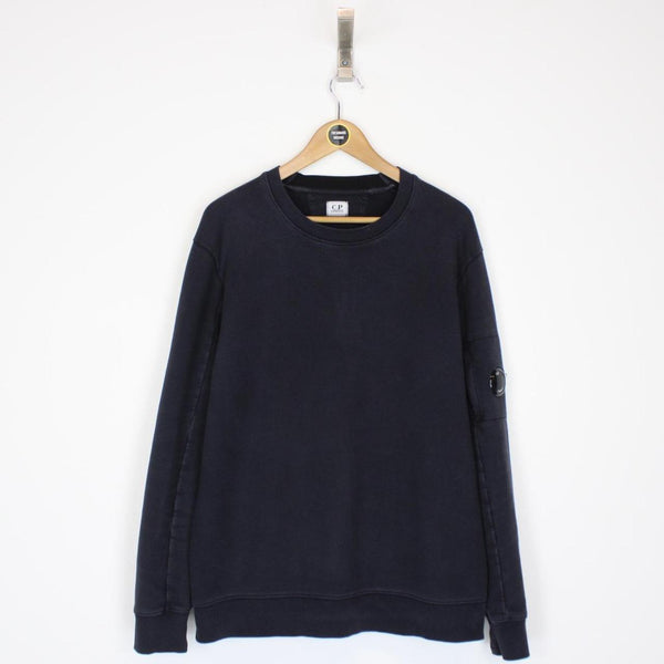 CP Company Navy Blue Goggle Lens Sweatshirt Jumper