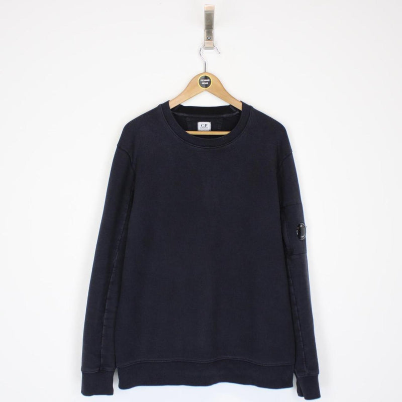 CP Company Navy Blue Goggle Lens Sweatshirt Jumper