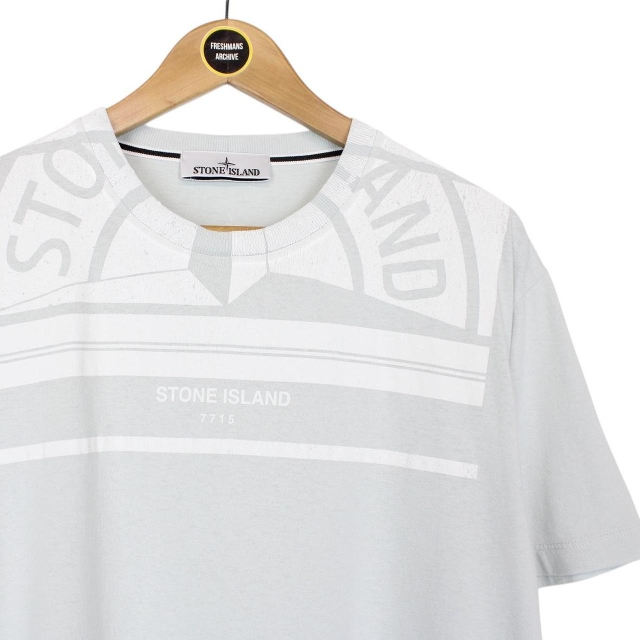 Stone Island AW 2022 Grey and White Short Sleeve Logo Print T-Shirt