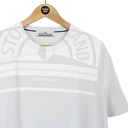 Stone Island AW 2022 Grey and White Short Sleeve Logo Print T-Shirt