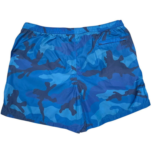 Valentino Blue Camoflauge Print Nylon Swim Shorts