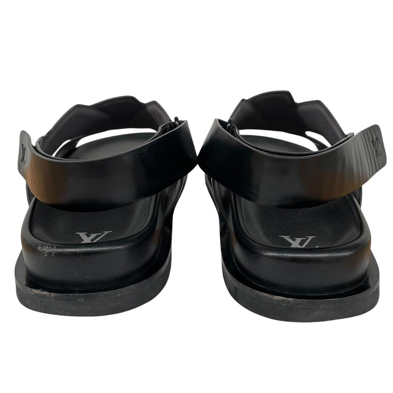 Louis Vuitton LV Black Calf Leather Oasis Sandals
