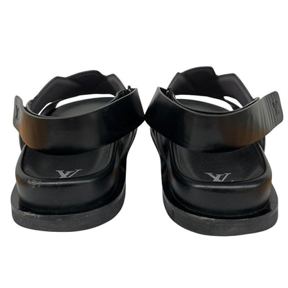 Louis Vuitton LV Black Calf Leather Oasis Sandals