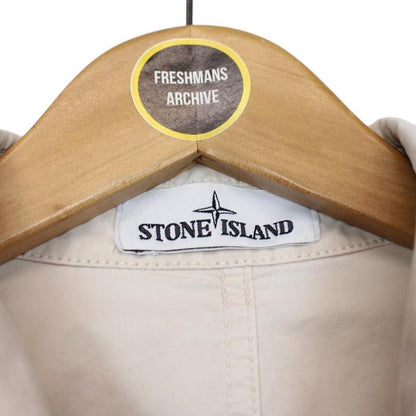 Stone Island SS 2020 Cream Full Zip Cotton Overshirt Jacket