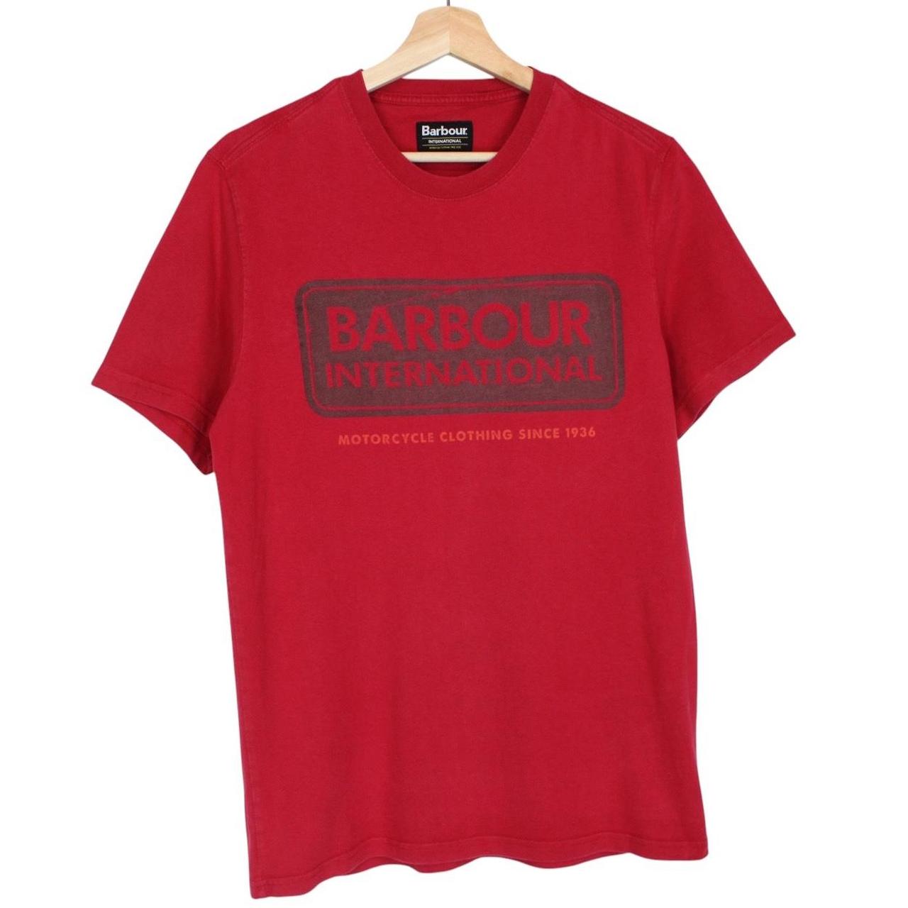 Barbour International Red Short Sleeve Logo Print T-Shirt