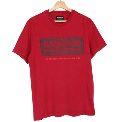 Barbour International Red Short Sleeve Logo Print T-Shirt