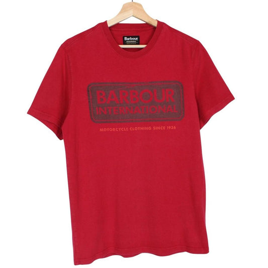 Barbour International Red Short Sleeve Logo Print T-Shirt