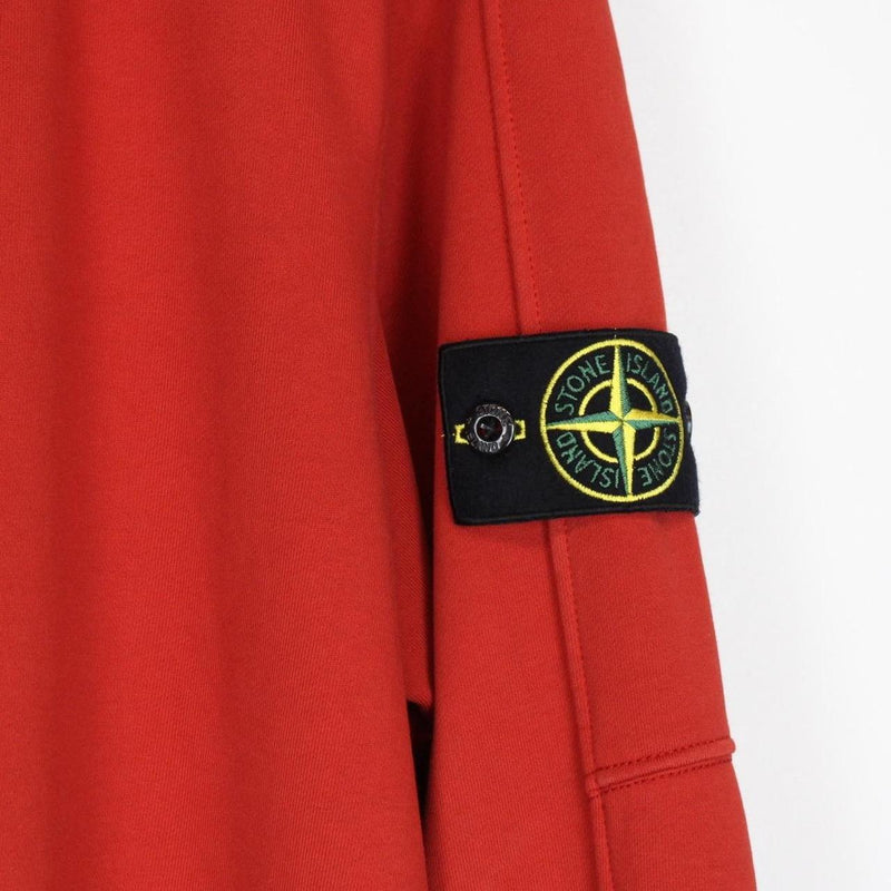 Stone Island SS 2019 Red 1/4 Zip Cotton Hoodie Jumper