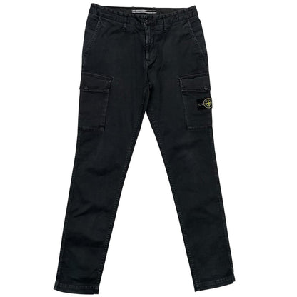 Stone Island AW 2020 Black Slim Fit Cargo Trousers