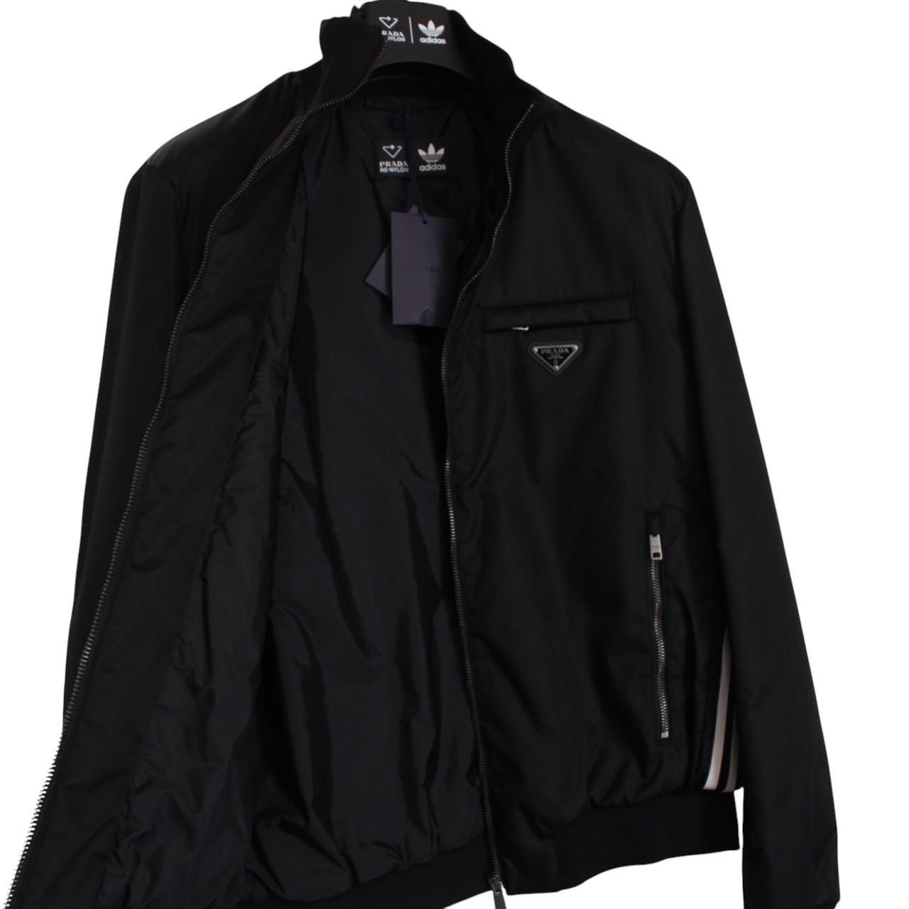Prada x Adidas Re-Nylon Black and White Full Zip Track Jacket