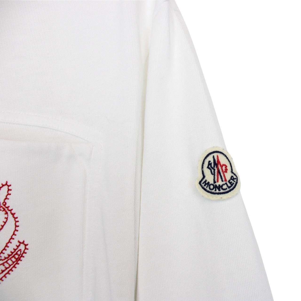 Moncler White Signature Logo Short Sleeve Cotton T-Shirt