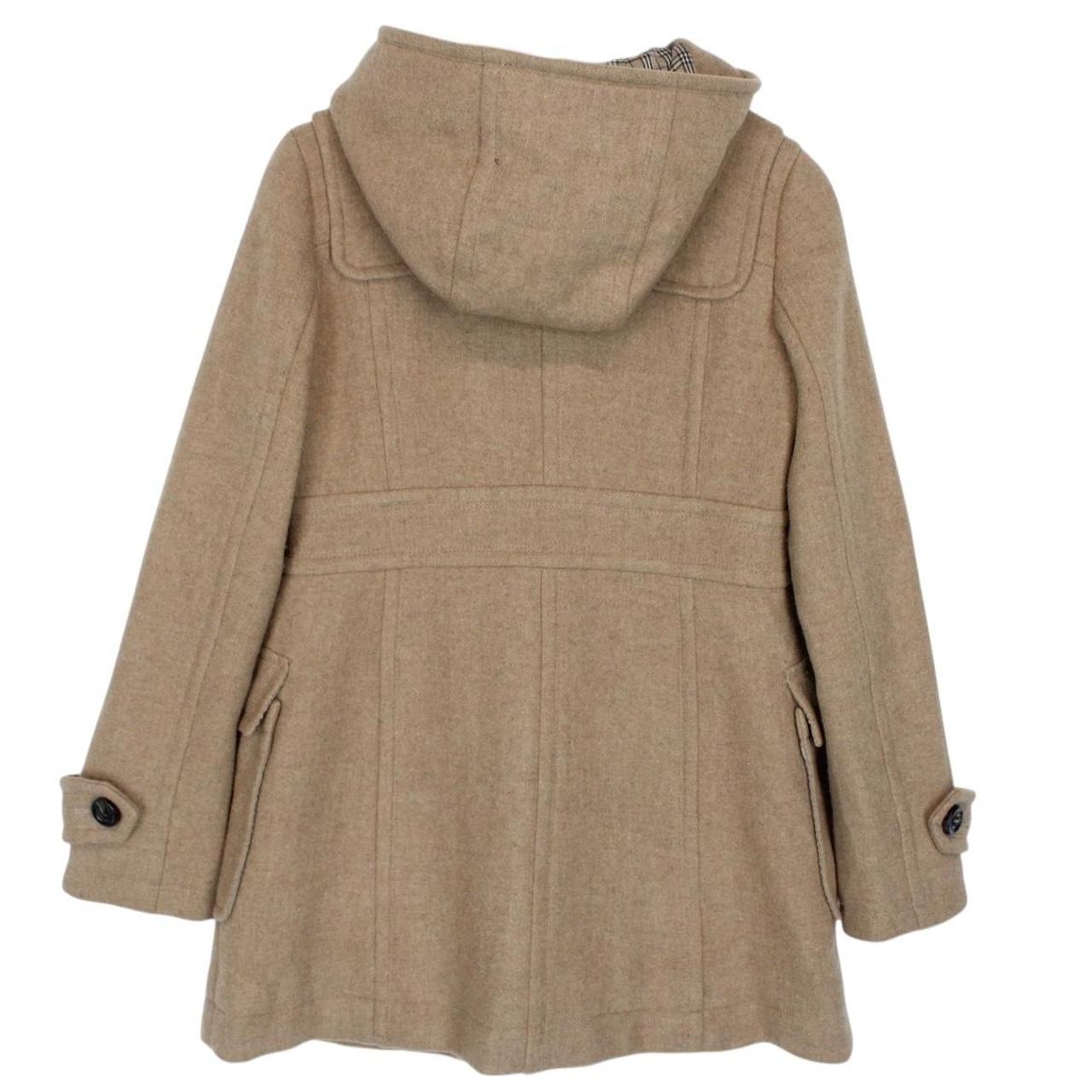 Vintage Burberry Blue Label Beige Nova Check Wool Duffle Coat