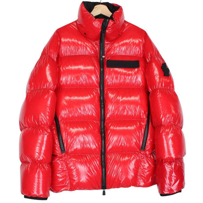 Moncler Grenoble Verrand Red and Black Full Zip Nylon Down Jacket