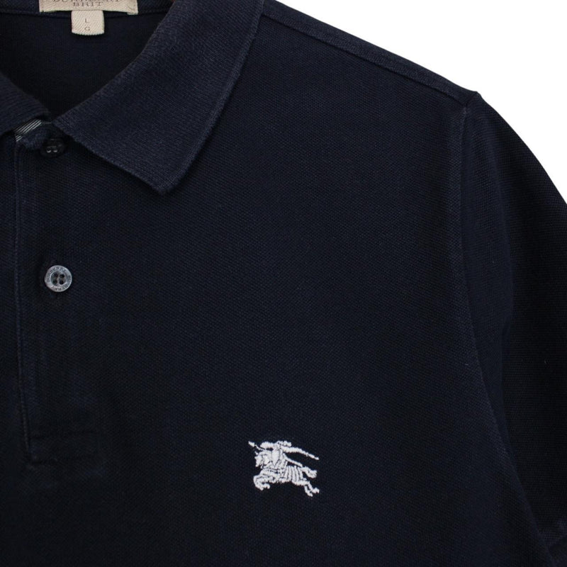 Burberry Brit Navy Blue Nova Check Short Sleeve Cotton Polo Shirt