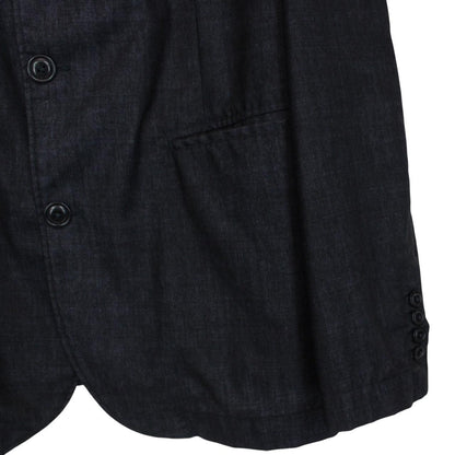 CP Company navy blue jacket garment dyed wool with logo details and gum finish.