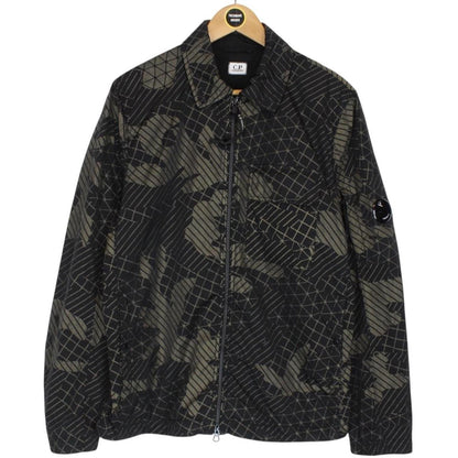 CP Company Black Full Zip Camo Net Lens Overshirt Jacket