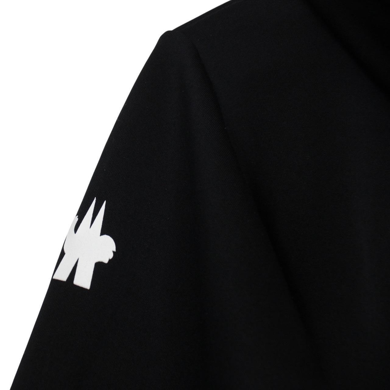 Moncler Grenoble Black and White Logo Print Hoodie Jumper