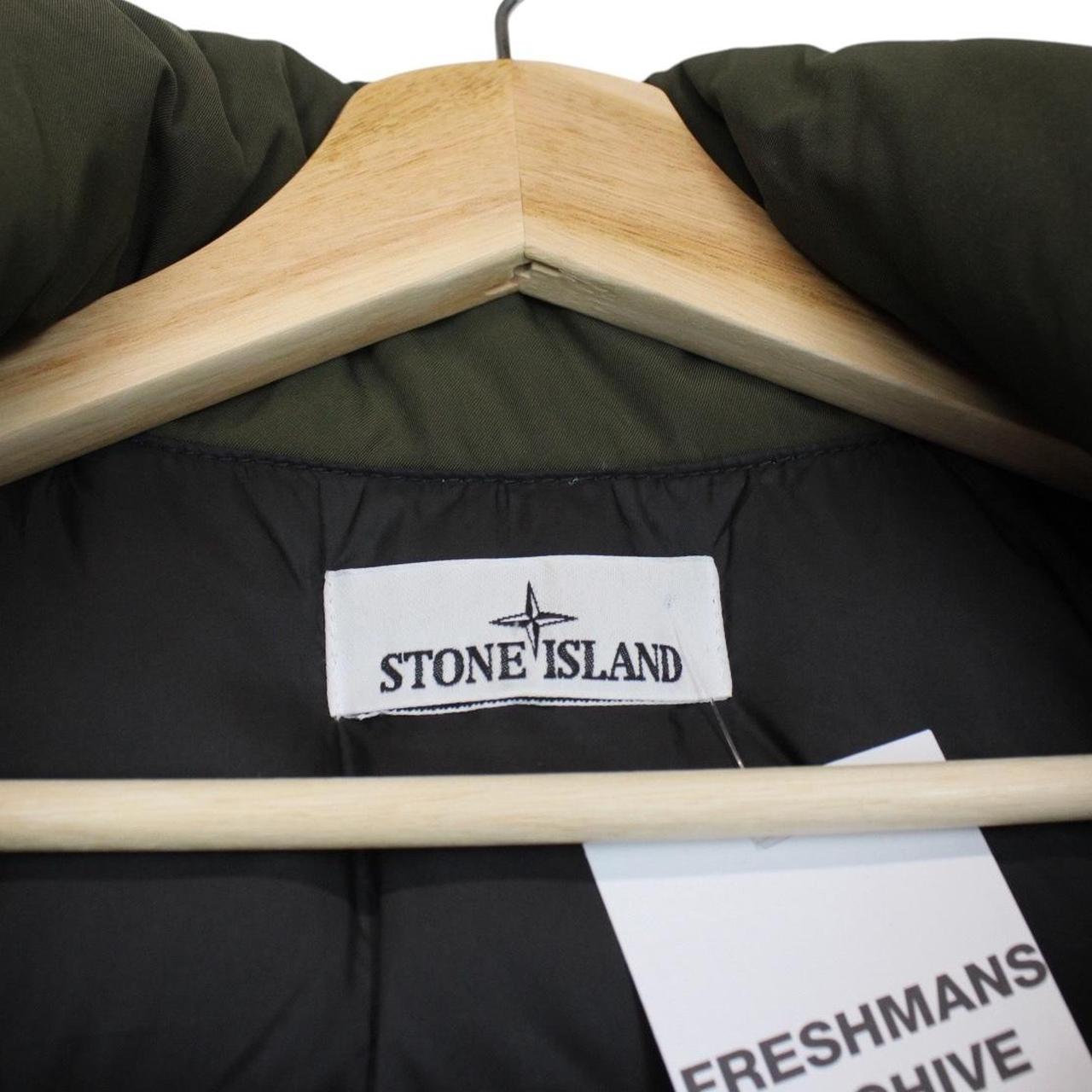Stone Island green full zip jacket with micro twill fabric and logo badge.