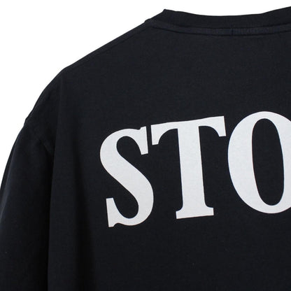 Stone Island navy blue short sleeve t-shirt with compass logo on chest pocket.