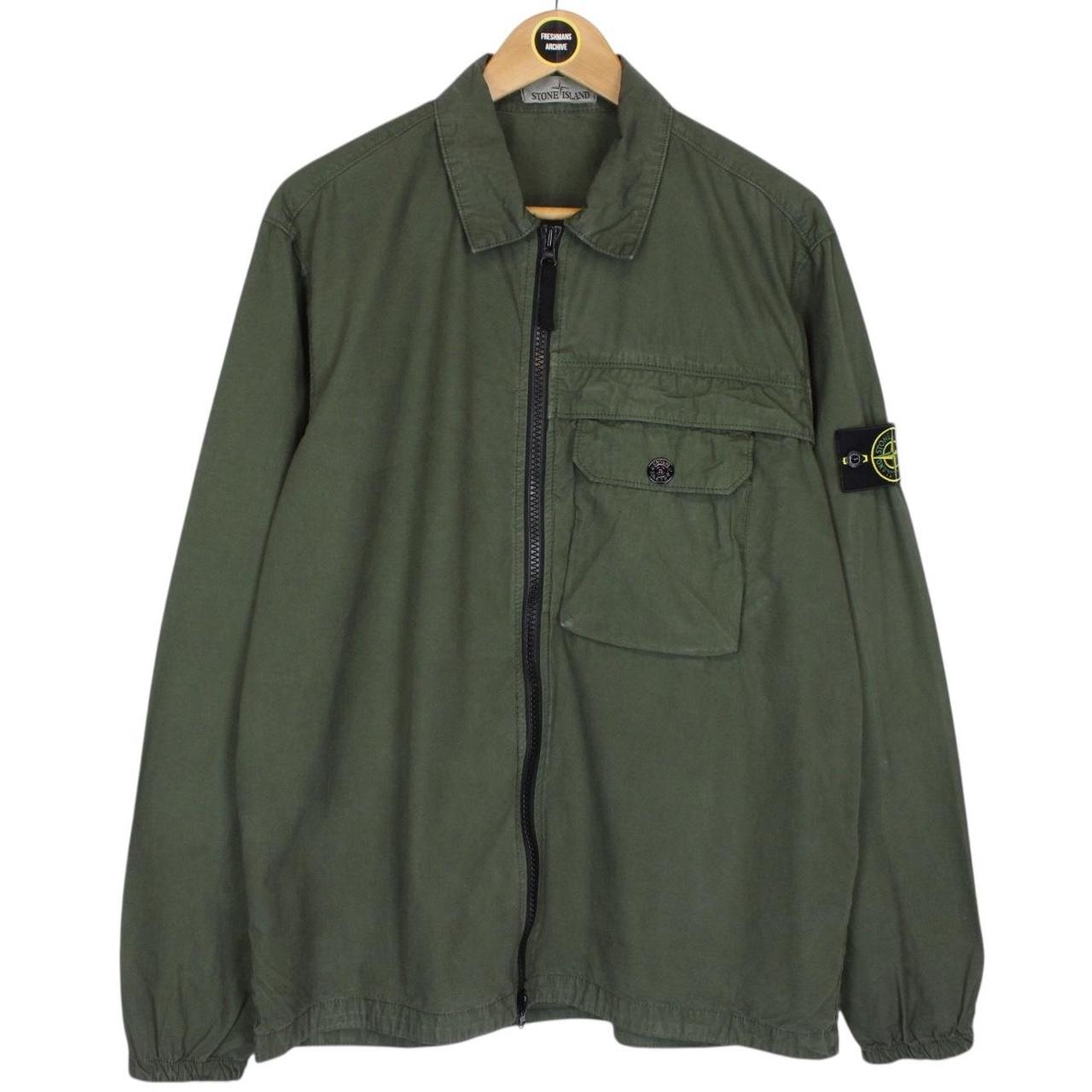 Stone Island AW 2020 Green Full Zip Cotton Overshirt Jacket