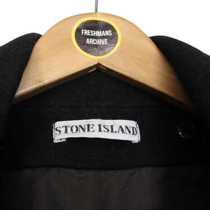 Vintage Stone Island AW 2002 Black Heavyweight Wool Pea Coat