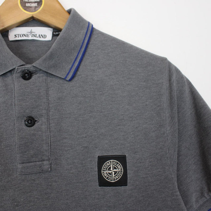 Stone Island Dark Grey Short Sleeve Compass Polo Shirt