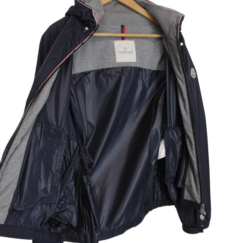 Moncler Urville Navy Blue Full Zip Hooded Packable Jacket