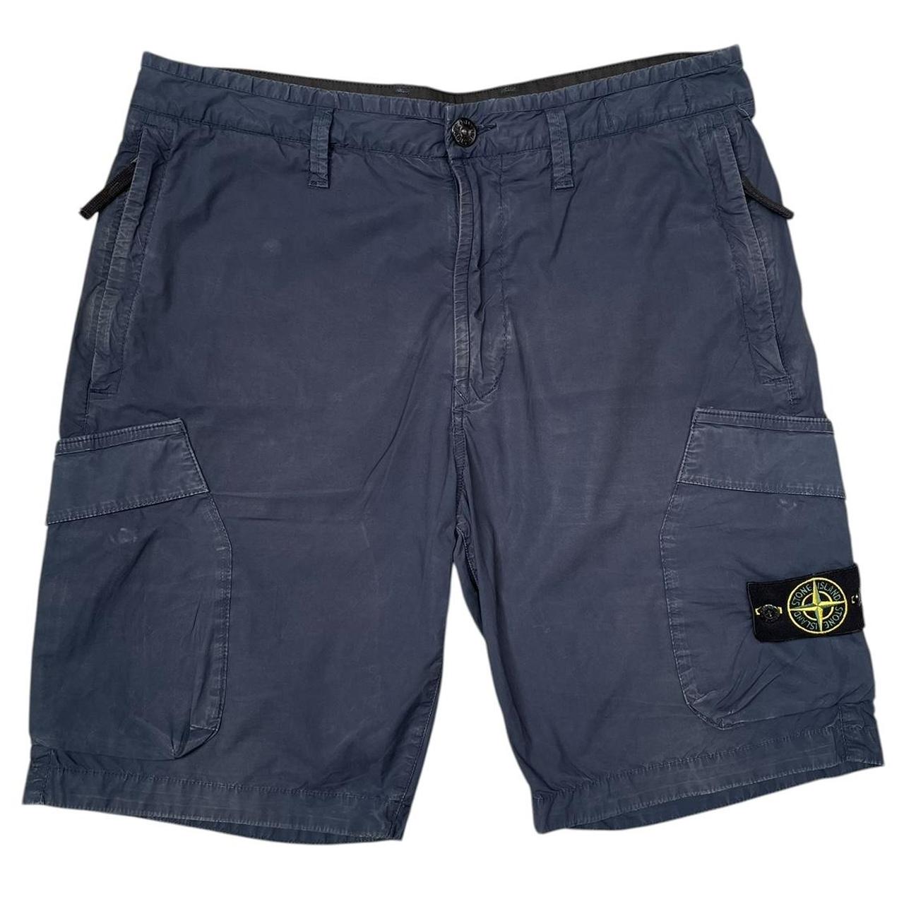 Stone Island SS 2019 Navy Blue Bermuda Cotton Cargo Shorts